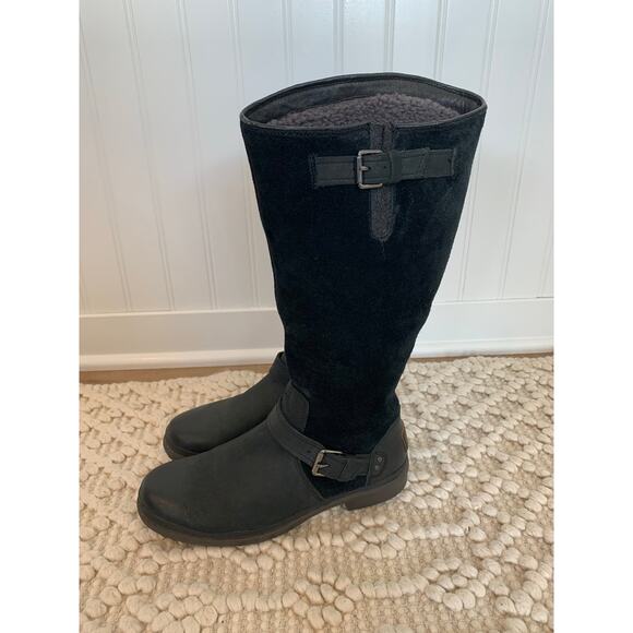 Ugg Thomsen Waterproof Leather Boot Black Size 7 - Picture 5 of 13